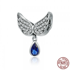Hot Sale Authentic 925 Sterling Silver Angel Wings Feather Pendant Charm fit Women Bracelet amp Necklace Jewelry SCC481 CHARM-0527