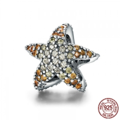 Authentic 925 Sterling Silver Ocean Star Starfish Beads Charm fit Original Charm Bracelet Fine Silver Jewelry SCC586 CHARM-0652