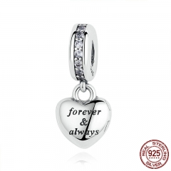 Birthday Gift 925 Sterling Silver My Beautiful Wife Forever & AlwayBeads Charms fit Bracelets Women Silver Jewelry PAS321 CHARM-0111