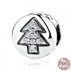 925 Sterling Silver High Quality Christmas Tree Bead Charms fit Bracelets & Necklaces DIY Fine Jewelry SCC064 CHARM-0144