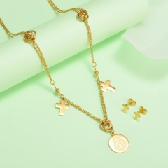 nuevo conjunto de joyas de oro para mujer de acero inoxidable  XXXS-0383