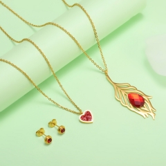 nuevo conjunto de joyas de oro para mujer de acero inoxidable  XXXS-0419