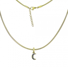 collar de eslabones cubanos de oro de mujer de acero inoxidable  PSS123