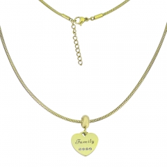 collar de eslabones cubanos chapado en oro de acero inoxidable para mujer  PSS244