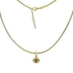 collar de eslabones cubanos de oro de mujer de acero inoxidable  PSS124