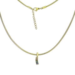 collar de eslabones cubanos de oro de mujer de acero inoxidable  PSS121