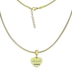collar de eslabones cubanos chapado en oro de acero inoxidable para mujer  PSS246