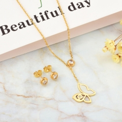 Conjunto de joyas chapadas en oro de acero inoxidable de moda para mujer XXXS-0572