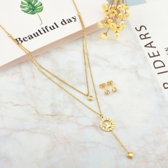 Conjunto de joyas chapadas en oro de acero inoxidable de moda para mujer XXXS-0558