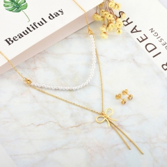 Conjunto de joyas chapadas en oro de acero inoxidable de moda para mujer XXXS-0536