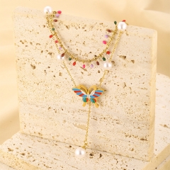 Joyas chapadas en oro Collar en Acero Quirúrgico NS-1446