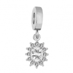 Encantos de perlas de acero inoxidable para brazalete y collar de bricolaje PD0904C
