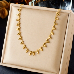 Collar de acero inoxidable chapado en oro para joyería de mujer NS-1852