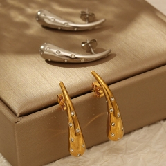 Pendientes de moda de alta calidad chapados en oro de acero inoxidable para mujer  ES-3076