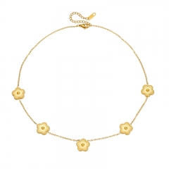 Collar de acero inoxidable chapado en oro para joyería de mujer NS-1832