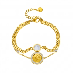 pulsera de acero inoxidable de oro joyería de mujer  BS-2601