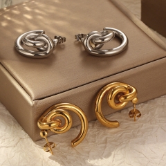 Pendientes de moda de alta calidad chapados en oro de acero inoxidable para mujer  ES-3067