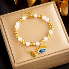 pulsera de acero inoxidable de oro joyería de mujer  BS-2588