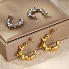 Pendientes de moda de alta calidad chapados en oro de acero inoxidable para mujer  ES-3061