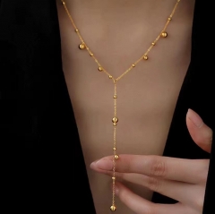 Collar de acero inoxidable chapado en oro para joyería de mujer NS-1833