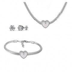 Conjunto joyas con pendientes para pulseras collar de acero inoxidable PDS217