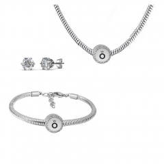 Conjunto joyas con pendientes para pulseras collar de acero inoxidable PDS240