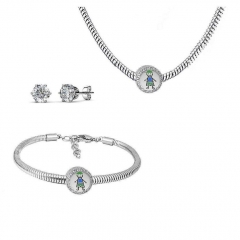 Conjunto joyas con pendientes para pulseras collar de acero inoxidable PDS243