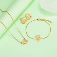 nuevo conjunto de joyas de oro para mujer de acero inoxidable  XXXS-0431