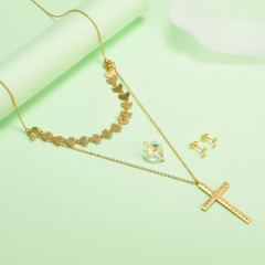 nuevo conjunto de joyas de oro para mujer de acero inoxidable  XXXS-0418