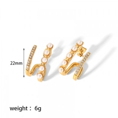 moda Pendientes Joyas de acero inoxidable chapadas en oro ES-2507