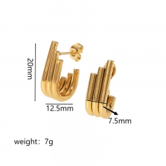 moda Pendientes Joyas de acero inoxidable chapadas en oro ES-2445G