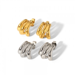moda Pendientes Joyas de acero inoxidable chapadas en oro ES-2512