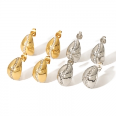 moda Pendientes Joyas de acero inoxidable chapadas en oro ES-2781