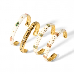 Mujeres de joyas de brazaletes de oro de acero inoxidable de moda ZC-0691