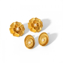 Pendientes de la gota de oro de acero inoxidable de las mujeres de la joyería ES-2825