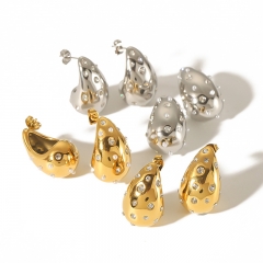 Pendientes de la gota de oro de acero inoxidable de las mujeres de la joyería ES-2820