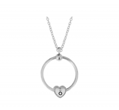 Mujeres de acero inoxidable collar de joyería de anillo chapado   PDN659