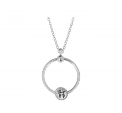 Mujeres de acero inoxidable collar de joyería de anillo chapado   PDN636