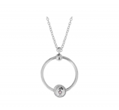 Mujeres de acero inoxidable collar de joyería de anillo chapado   PDN639